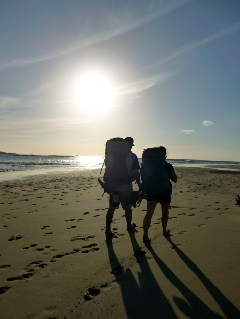Backpacking on the beach